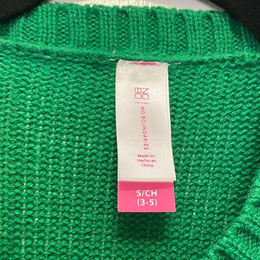 No Boundaries Green Knit cat Christmas sweater. - Picture 2 of 4